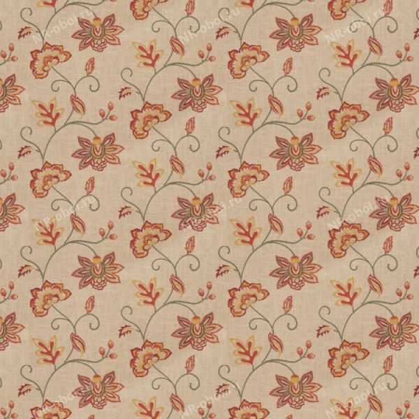 Ткань Fabricut Charlotte Moss Coral, Ripoli/Henna
